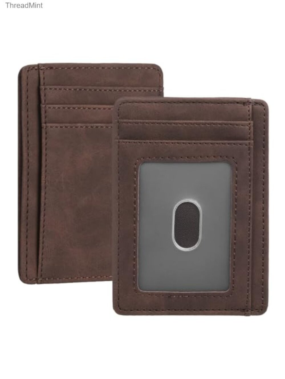 RFID Blocking Slim Front Pocket Faux Leather Card Holder Wallet